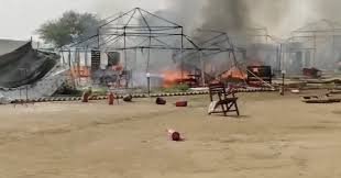 Fire in ISKCON kitchen in Prayagraj Maha Kumbh, more than 20 tents burnt to ashes