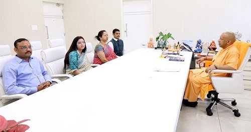Member of Uttar Pradesh State Women Commission, other dignitaries made a courtesy call on Chief Minister Yogi Adityanath