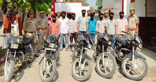 Big action by Bijnor Police: Bike theft gang arrested, 8 vicious thieves nabbed