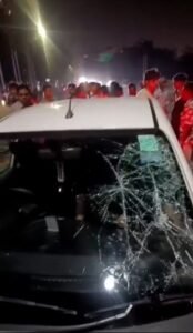 Horrible accident in Hazratganj: High speed car crushes labourer sleeping on footpath, condition critical