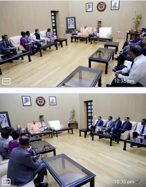 10 officers of Indian Foreign Service (IFS)-2009 made a courtesy visit to CM Yogi Adityanath in Lucknow