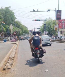 Agra: Photo of policeman riding a bike without helmet at Hariparvat crossing goes viral, challan of Rs 6000 issued