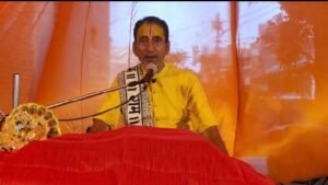 Sixth day of Shrimad Bhagwat Katha at Kali Mata Chaura located in Krishna Nagar Colony, crowd of devotees gathered