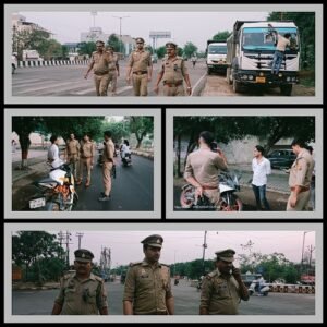 Lucknow: Due to strictness of Dubagga police, challans of many vehicles were issued during foot patrolling and checking campaign
