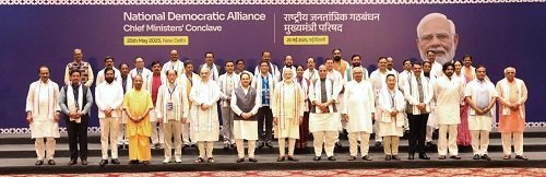 Meeting chaired by Prime Minister Narendra Modi with Chief Ministers and Deputy Chief Ministers of the ruling states.