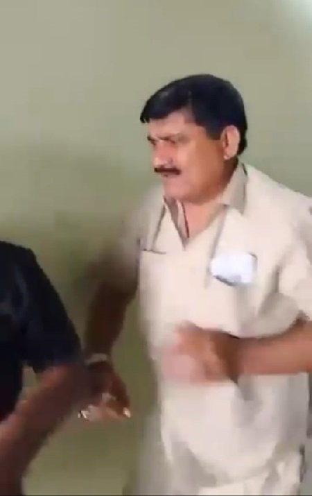 Prayagraj: College manager got angry on students' complaint, beating caught on camera