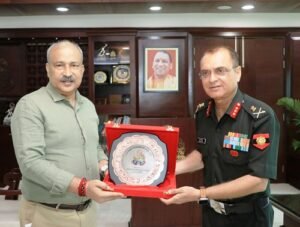 Lieutenant General Naveen Sachdeva made a courtesy call on UP DGP Rajiv Krishna, discussed security and coordination