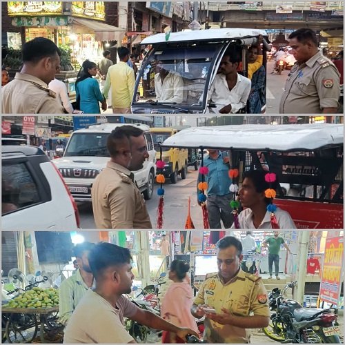 Lucknow: Intensive checking campaign conducted in Para police station area, action intensified against riding without helmet and speeding