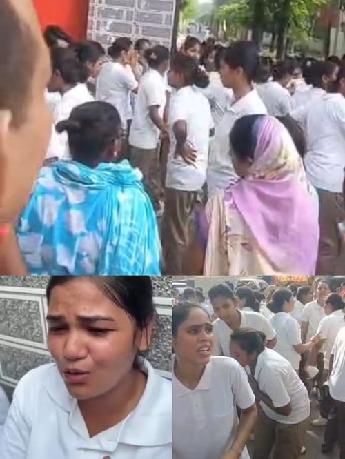Big news from Gorakhpur: Women police recruits create ruckus in PAC campus, hundreds of trainees sit on strike for basic facilities