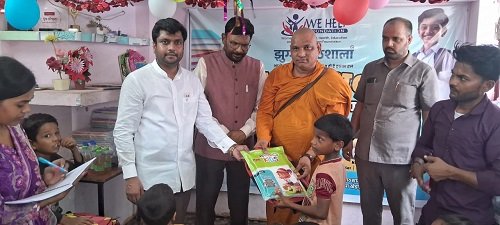 We Help Foundation distributed books and bags in Juggi Pathshala
