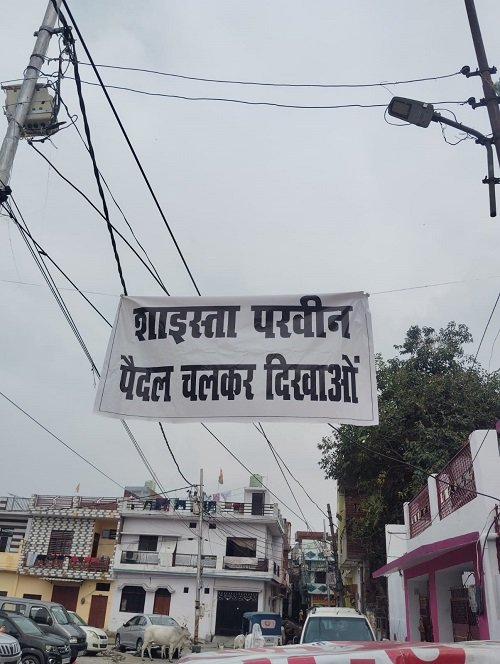 People angry with Lucknow's Gadhipir Khan ward councillor Shaista Parveen have put up big posters in the area.