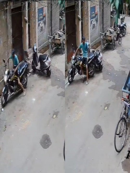 Second theft in a week in Naka area, thief escaped with bike in filmy style