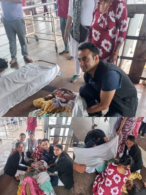 Army doctor conducted safe delivery of a pregnant woman in emergency situation with limited resources at Jhansi Railway Station in Uttar Pradesh.