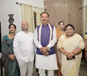 Deputy Chief Minister Keshav Prasad Maurya reached the house of former Minister of State Anupama Jaiswal to express condolences