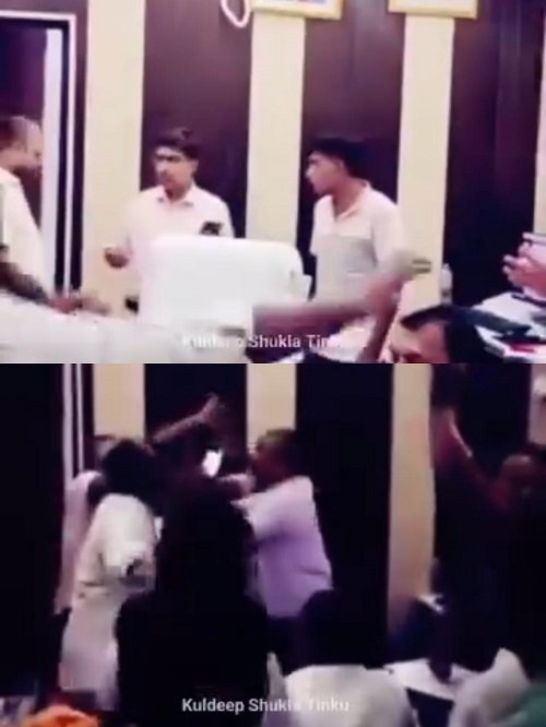 Ballia: When the electric current was not enough, the leader passed the current through his shoe - questions raised on viral video