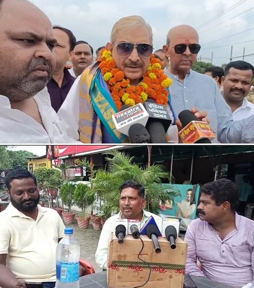 Congress workers gave a grand welcome to Rajya Sabha member Pramod Tiwari