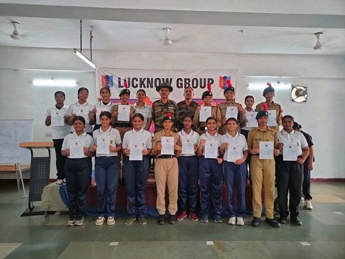 19 UP Girls Battalion NCC Lucknow is providing various military training to girl cadets in the annual training camp