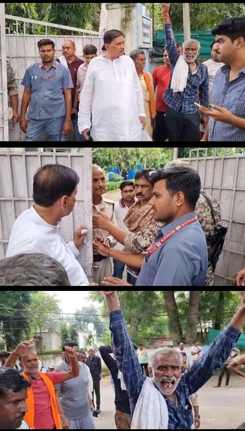 BJP MLA protests against fertilizer crisis in Bhind, heated argument with collector