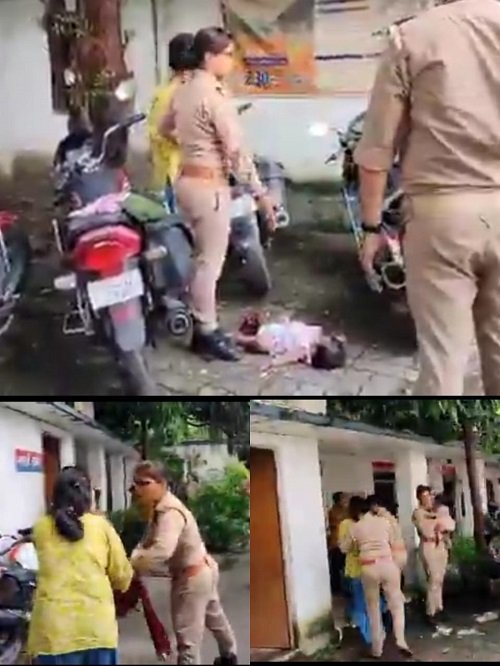 Sultanpur: Constable accused of keeping another woman, wife creates ruckus in SP office with her infant daughter