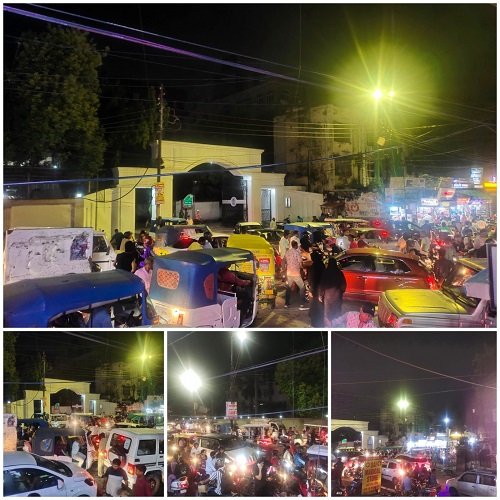 Lucknow: Massive jam at Udayganj Hanuman Mandir crossroads, Hussainganj police not seen active