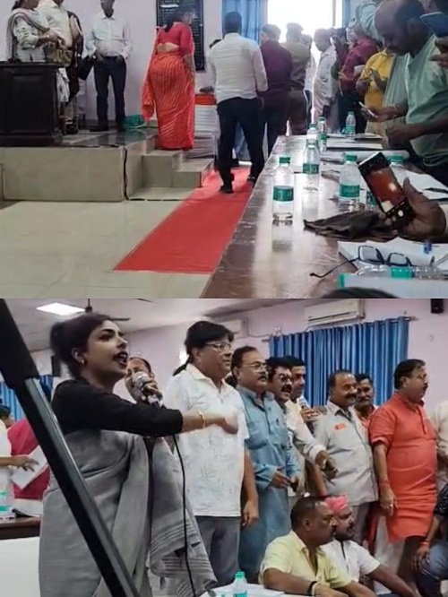 Lucknow: Ruckus in Municipal Corporation House, BJP councillors stage protest