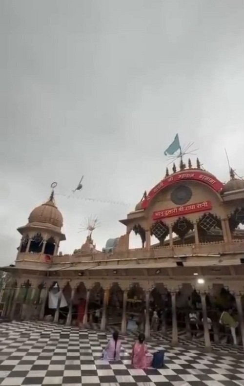 Flowers showered at Shreeji temple on Radha Ashtami in Barsana, a flood of devotees surged