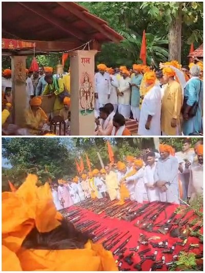 Pratapgarh: Raja Bhaiya performed weapon worship in Kunda on Vijayadashami, displaying his strength amid accusations of Rani Bhanvi using destructive weapons.