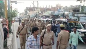 Ayodhya: Police conducted foot patrols in anticipation of the festive season, assuring the public of safety.