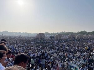A huge crowd gathered at the BSP mega rally at Kanshi Ram Memorial in the capital Lucknow.