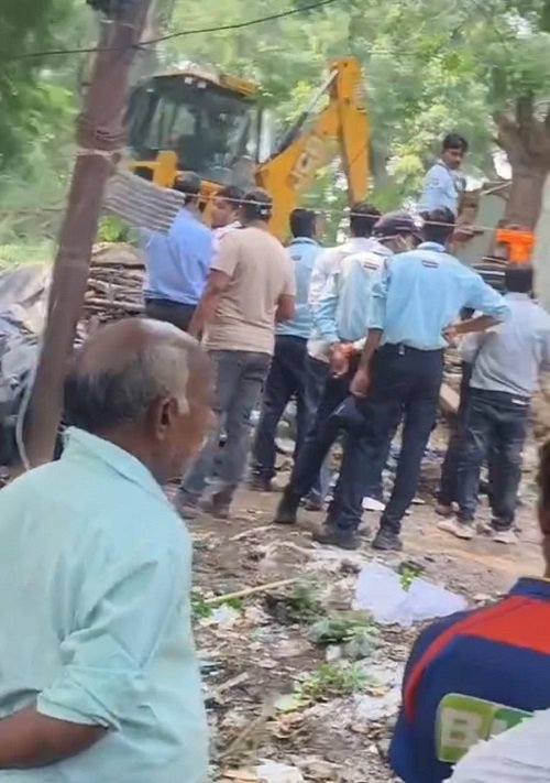 "Baba's bulldozer" once again ran in the capital Lucknow.