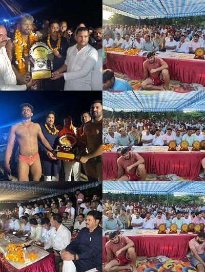 Unnao: Senior journalists Gyanendra Singh Sengar, Rajendra Singh, Narendra Singh and Chhotu Singh participated as chief guests in the Virat Dangal organized in Rasulpur.