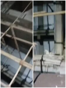 Construction of illegal building is in progress, flouting the rules of Lucknow Development Authority.