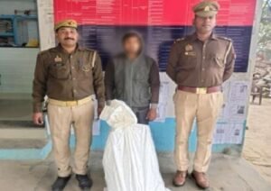 An accused person was arrested with stolen goods.