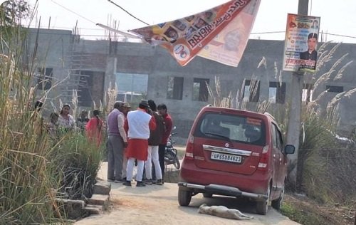 World Hindu Federation banner tampered with in Dulhipur, banner damaged, causing public outrage.