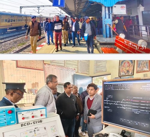 The Divisional Railway Manager of North Eastern Railway inspected the Aunrihar-Chhapra rural railway section.