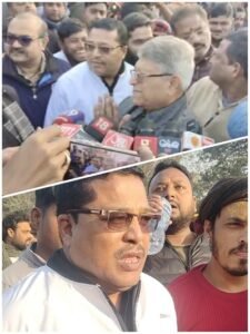 The business community is outraged over the installation of railings on the Ram Path divider in Ayodhya.