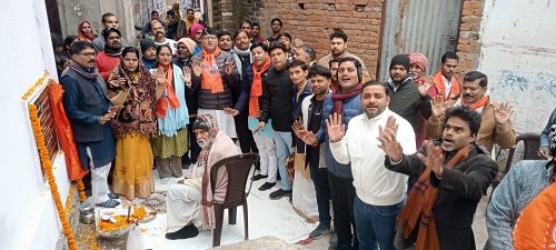 MLA Saurabh Srivastava laid the foundation stone for three road construction and drainage projects in Gola Ghat ward of Ramnagar and Nevada ward of Sundarpur, at a cost of ₹19.58 lakh.