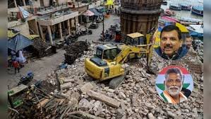 Eight people, including MP Sanjay Singh, have been booked in the Manikarnika Ghat dispute; the AAP leader retaliated.