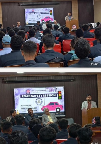 A road safety awareness program was organized at Shiyat Institute of Technology.