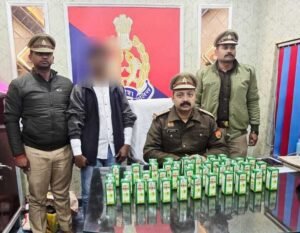 The Jaithpura police station arrested one accused person for selling illegal country liquor, seizing 75 pouches of Windies Lime tetra packs.