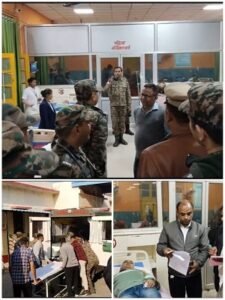 Indian Army conducts mock drill in Ayodhya: Practicing rapid medical response in a disaster situation.