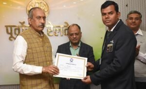 Two railway employees from the Varanasi division were honored for their outstanding work in safety.
