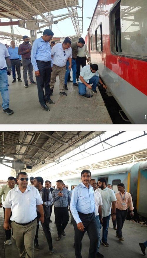 The Divisional Railway Manager, Lucknow, conducted a comprehensive inspection of the cleanliness of the community center, station premises, and trains.