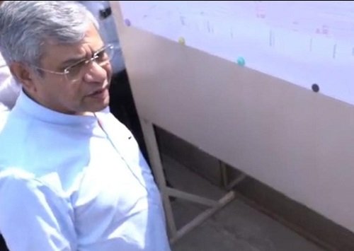 Railway Minister Ashwini Vaishnav inspects the proposed Mega Coaching Terminal site at Vatva, Gujarat