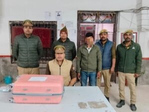 GRP Mirzapur Police Station recovered 17.28 liters of illicit liquor from an accused at Mirzapur Railway Station.