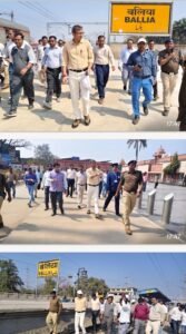 Divisional Railway Manager Ashish Jain inspected the ongoing redevelopment work at Ballia station.