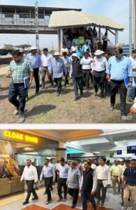 General Manager's arrival in Varanasi, window trailing inspection and review of Amrut Bharat station works