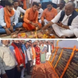 The MLC and BJP District President laid the foundation stones for and inaugurated 50 various projects worth ₹4.07 crore.