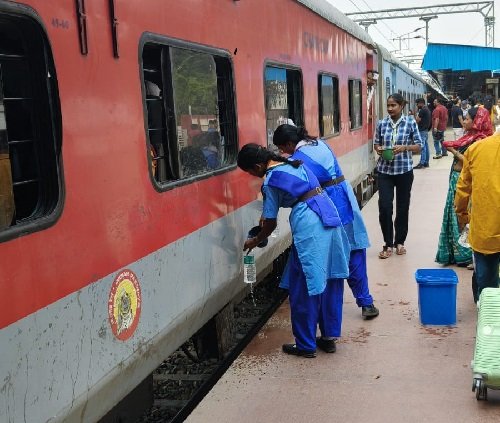 Scouts and Guides Serve Cold Water to Passengers at Mau Station; Relief Camp Continues