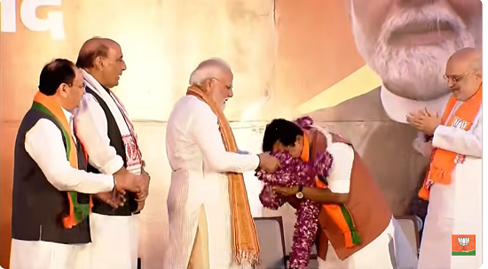 BJP’s Resounding Lead in Five States; Celebrations at Headquarters—PM Modi Garlands Nitin Nabin